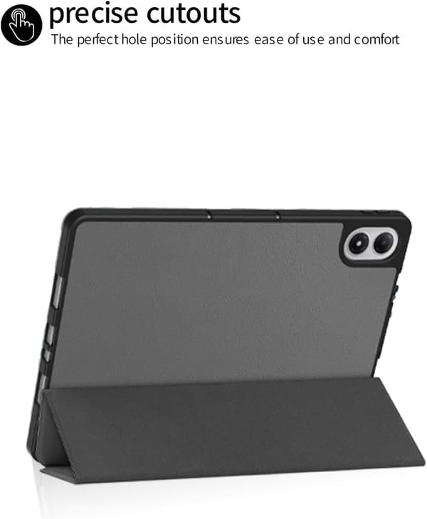 Tri-Fold Tabletetui til Xiaomi Redmi Pad 2 Pro 12.1\", Premium PU, Ridsefast, Sort