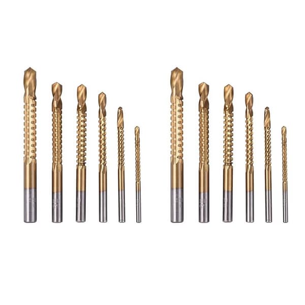 Titanium Borebitssæt 12 stk., HSS Savtakket Hulsav 3-8mm, Træbearbejdning Metal Borekit