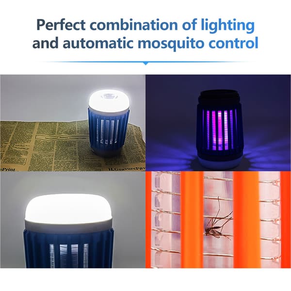 Solar USB Genopladelig 3-i-1 LED Camping Lanterne Lommelygte, Orange