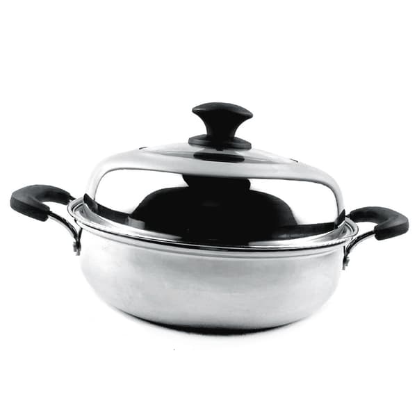 Dampgryte i rustfritt stål, 34 cm/13,4 tommer, enkeltlag, for induksjonstopp, profesjonell matlaging