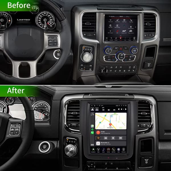 10.4\" Bilradio för RAM 2013-2018, Apple CarPlay, Android Auto, GPS, Bluetooth, DSP