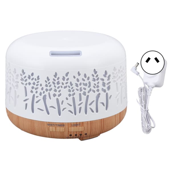 Skrivebordsluftfukter 300 ml, trekorn, lav støy, aromaterapi, LED-fargelys, AU-plugg