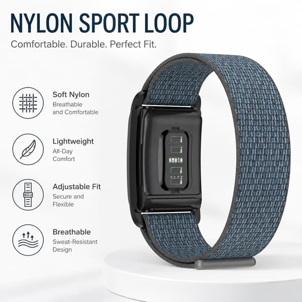 Nylon urrem til Whoop 4.0, grå, justerbar åndbar rem Grey