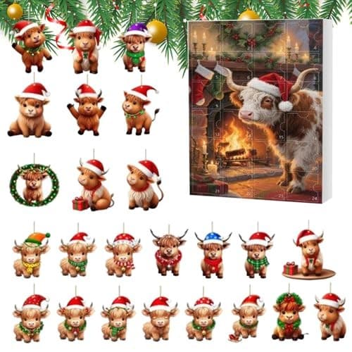 Julkalender 24-dagars 2D Akryl Nedräkning till Jul, Stil B