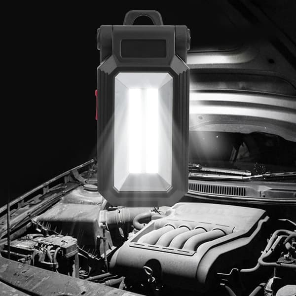 Mini sammenfoldelig LED COB arbejdslampe, magnetisk, justerbar lysstyrke, krog, USB genopladelig til udendørs reparation