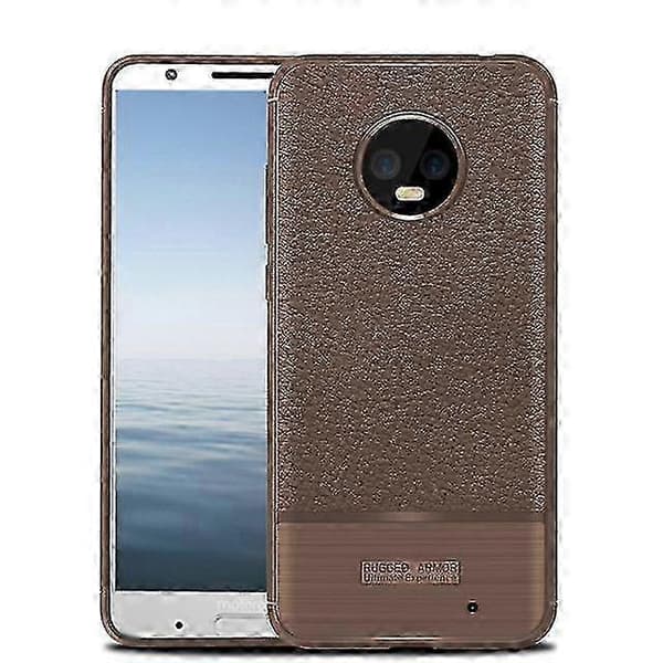Beskyttende blødt stødabsorberende etui til Moto G6 Plus - Brun