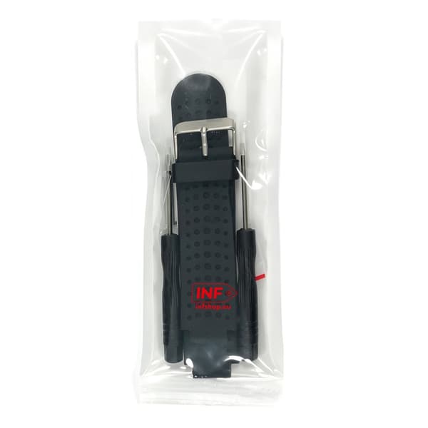Silikoneurrem kompatibel med Garmin Forerunner 220/230/235/630/620/735XT, Approach S20/S5/S6, Sort, 22mm