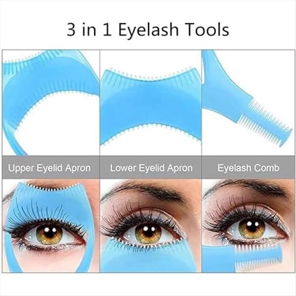 Mascara Shield Applikator, Rosa, Plast, Dubbelsidig Ögonfransskam, 3-pack