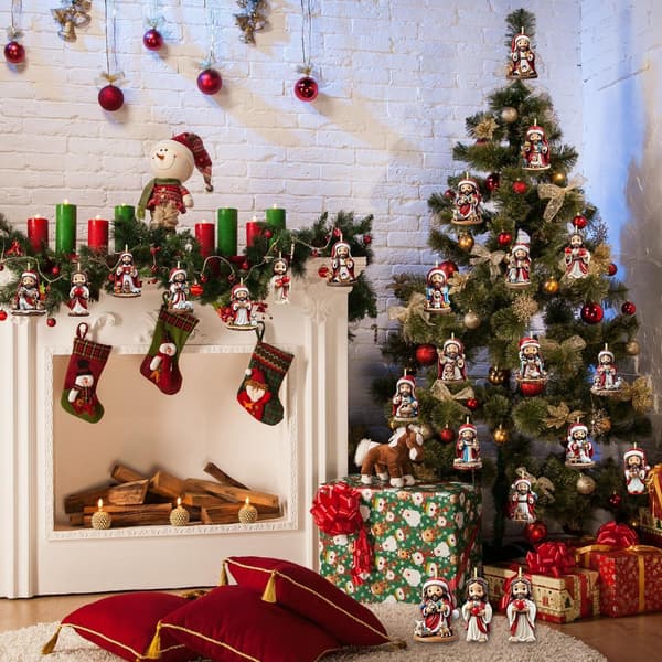 Julepynt Adventskalender, Jesus, 24-dagers, Modell C, Akryl Nedtelling