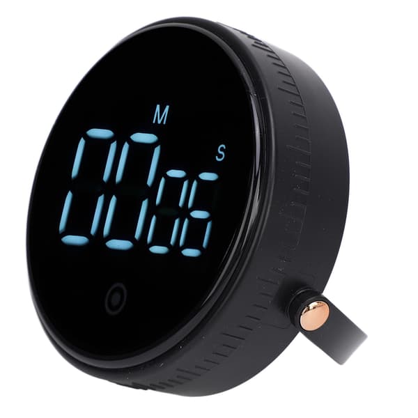 Digital køkkentimer LED-display, roterende, 3 lydstyrkeniveauer, justerbar, præcis, sort