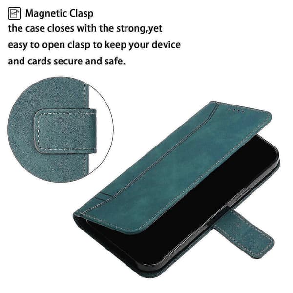 Magnetiskt läderfodral med plånboksställfunktion för Green Samsung Galaxy S23 Plus