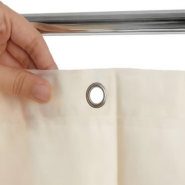 PEVA Duschdraperi 72x72 tum, Beige, Vattentätt, Rostfria Metallöljetter