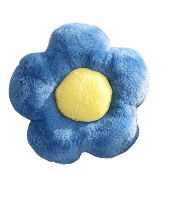 Plysset Daisy Blomsterpude, Blød Fluffy Stolehynde til Stuen Blue50x50cm