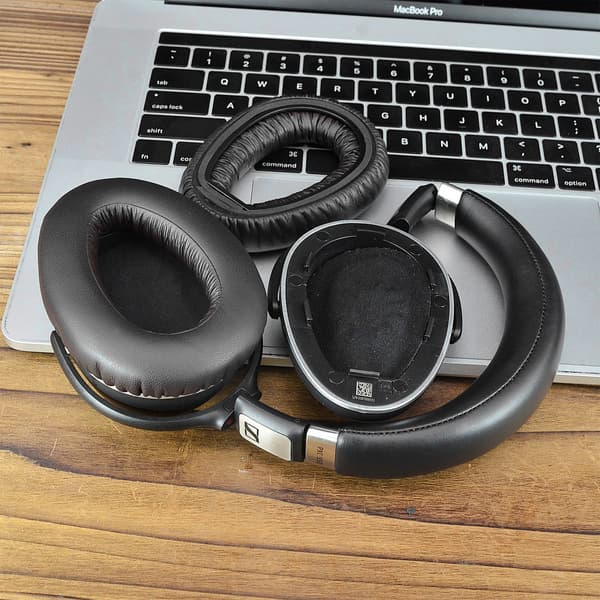 Erstatningsørepuder til Sennheiser PXC550 MB660, sort, proteinlæder memoryskum