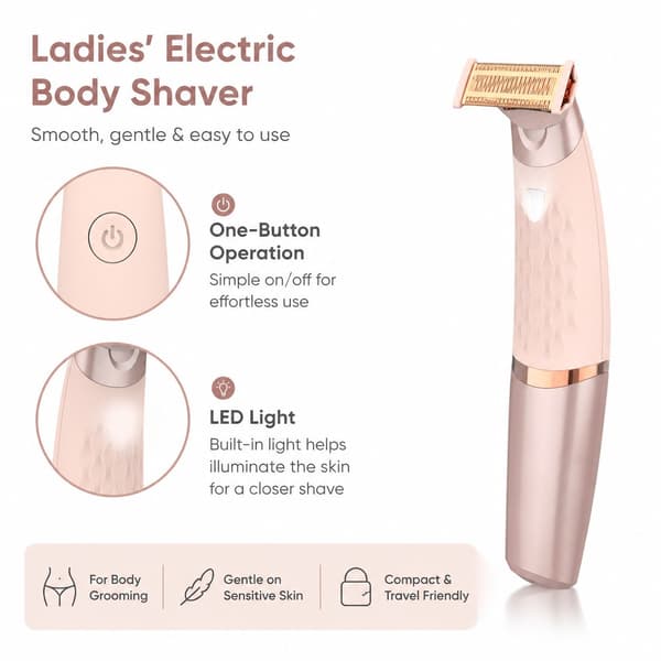 Elektrisk barbermaskine epilator hårfjerner til kvinder, trådløs genopladelig, pink, kropstrimmer
