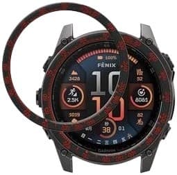 Urkasse i rustfrit stål til Garmin Fenix 8 47mm, Racing Cover, Sort+Rød