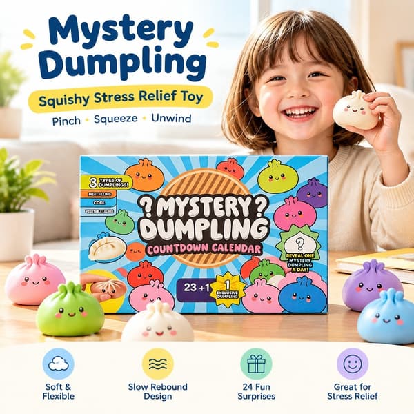 Dumpling Squishy Stressavlastningsleksak, Blindlåda, Långsam Återhämtning, 24 Bullar 330g, Bulle Kläm Kul
