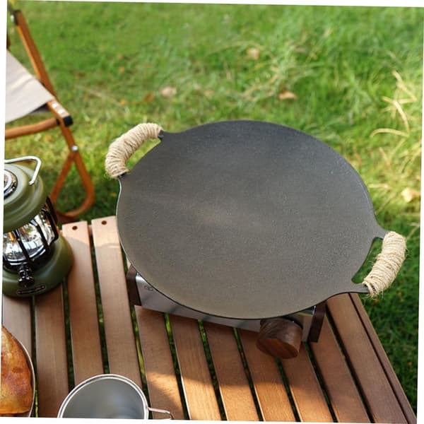 Støbejernsgrillpande til camping, non-stick BBQ-rist til fisk og grøntsager