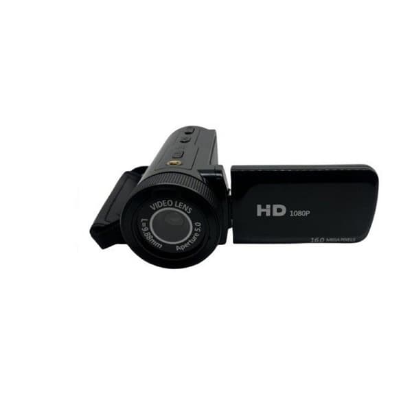 Digitalkamera med vidvinkelobjektiv, 1080p HD-video, 16x zoom, 2,4\" LCD, sort
