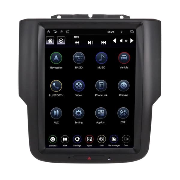 10,4 tuuman autoradio RAM 2013-2018 -malleihin, Apple CarPlay, Android Auto, GPS, Bluetooth, DSP