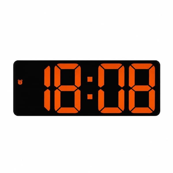 LED Elektronisk Vekkerklokke, Plast, Batteri- og Plug-In Dobbel Bruk, Enkel Stil Rectangular black orange lantern