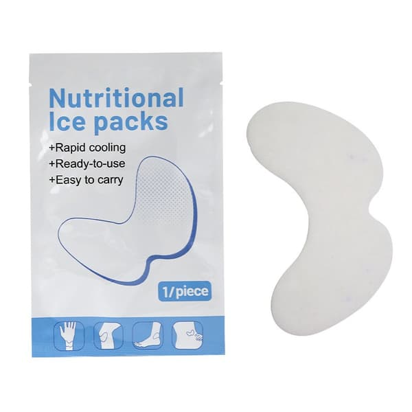 Knäispackning, vit, 8-pack, långvarig kylning, flexibel gel, smärtlindring