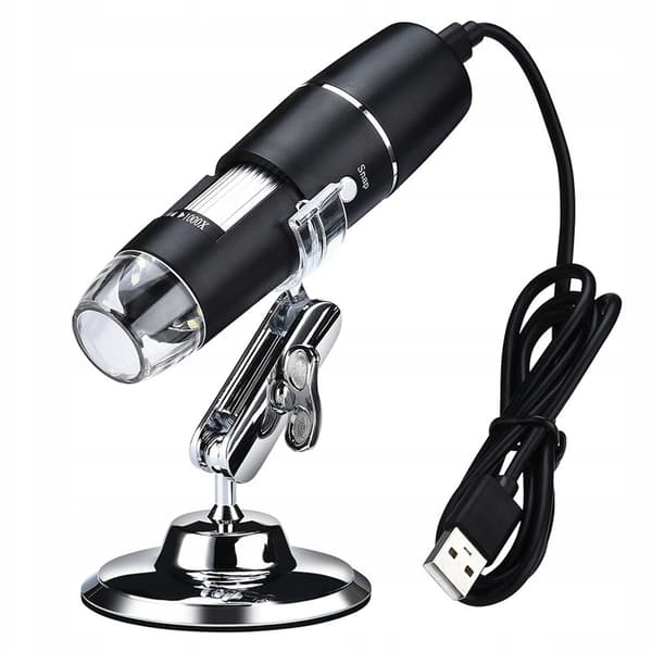 USB digitalt mikroskop, 1000x forstørrelse, 8 LED, justerbar zoom, bærbart