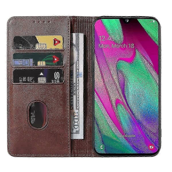 Magnetisk læder telefoncover til Samsung Galaxy A40 Brown