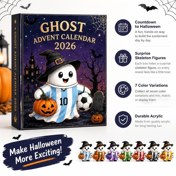 Halloween Skjelett Nedtellingskalender Blindboks, Akryl, Størrelse S
