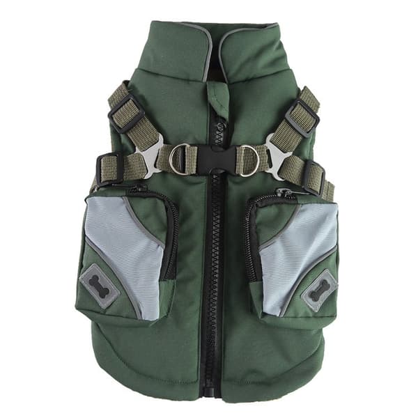 Hund Vinter Varm Dragkedja Jacka, Reflexsele Husdjursrock, Polyester