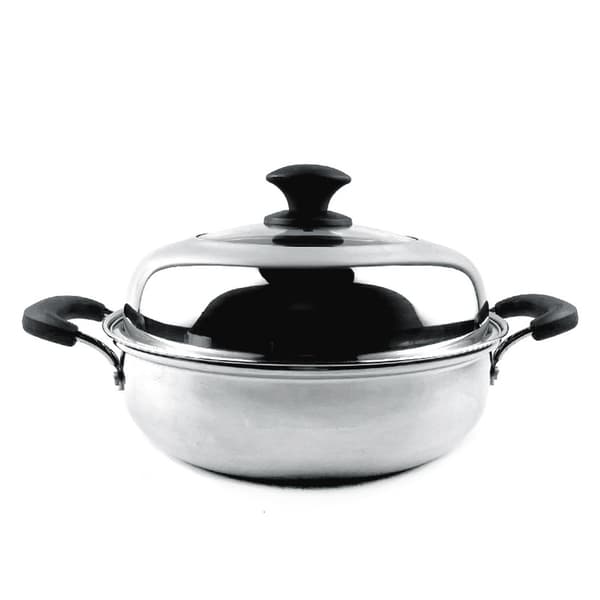 Dampgryte i rustfritt stål, 34 cm/13,4 tommer, enkeltlag, for induksjonstopp, profesjonell matlaging
