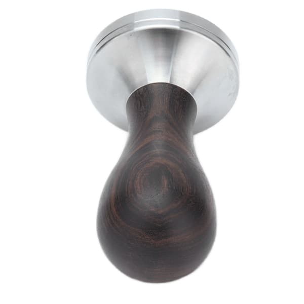 53 mm kaffetamper, rustfritt stål med trehåndtak, for hjemmekontor