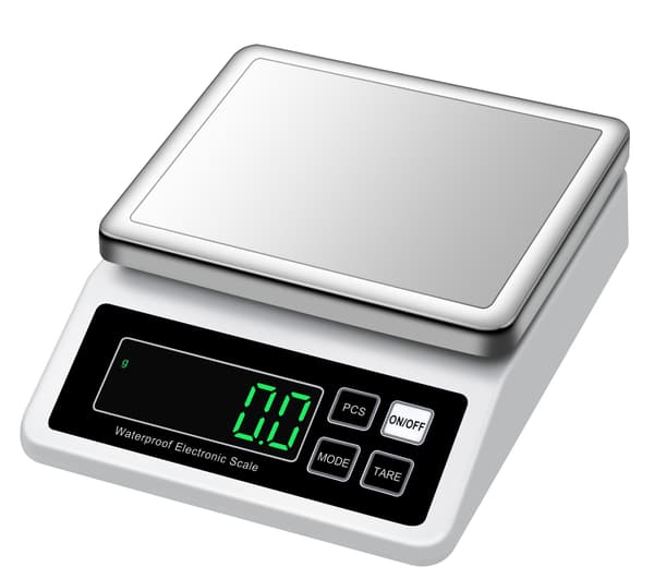 Digital köksvåg, vit, 10kg/1g, rostfritt stål, USB-uppladdningsbar, precision White