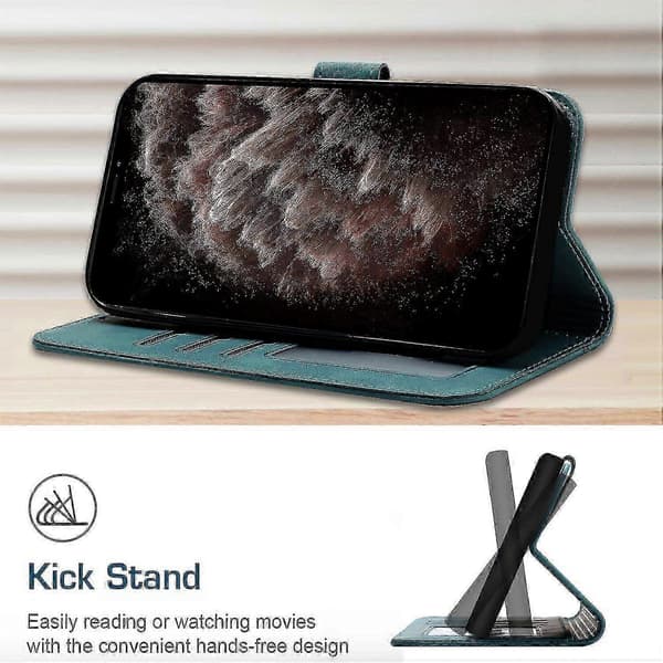 Magnetiskt läderfodral med plånboksställfunktion för Green Samsung Galaxy S23 Plus