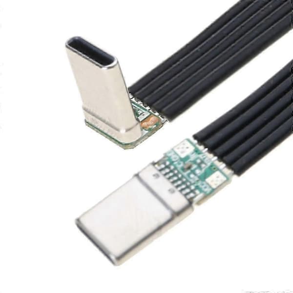 2025 Flexibel USB-C-kabel 20W snabbladdning 480Mbps dataöverföring 5cm 1 bend 1 straight