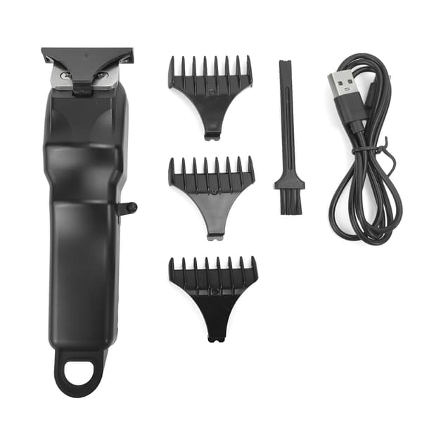 Hårklipper med LED-skjerm, trådløs 60 min, 500mAh, stålblad, USB-lading, svart Black