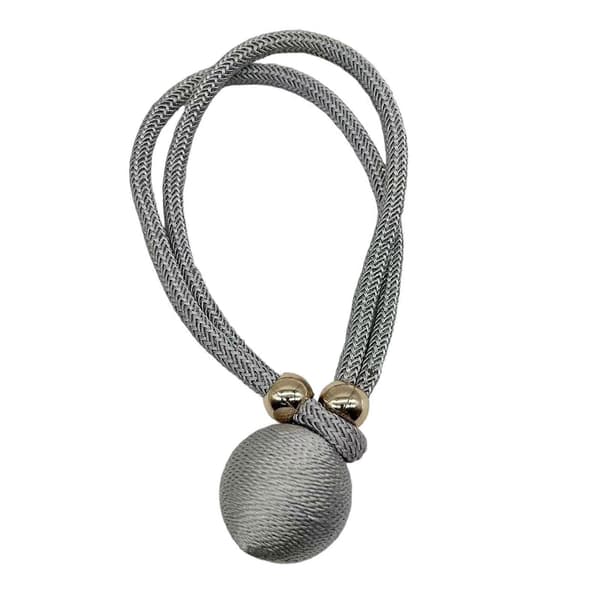 Gardinbindningsrep med kulhänge, gardinfäste utan borrning Grey