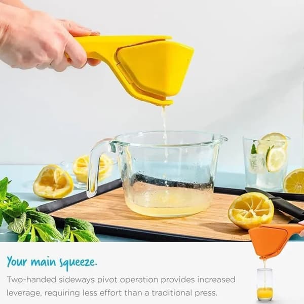Set med 3 manuella citronpressar, platt vikbar citruspress för köket