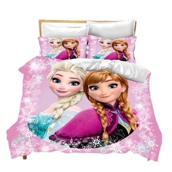 Frost 3D Påslakanset för barn, King & Twin Storlekar, Mikrofiber, Maskintvättbart 140x210CM