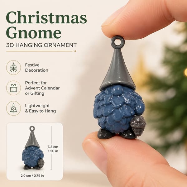 Jul-tomte blind box 3D-hängande prydnad, adventskalender-nedräkning, PVC-dekoration