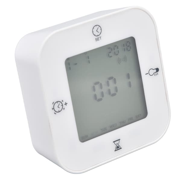 Multifunksjonell vekkerklokke med termohygrometer, lydkontroll, lysende display for hjemmet
