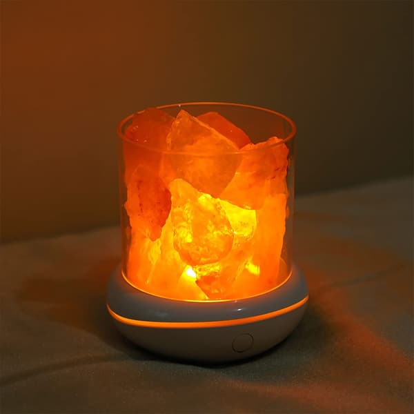 Saltkrystalllampe nattlys, USB-aromadiffuser, duftoljediffuser for kontor, yoga, soverom