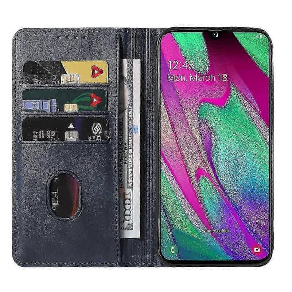 Magnetiskt läderfodral för Samsung Galaxy A40 Blue