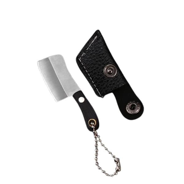 Mini nøkkelringkniv, rustfritt stål, sølv, kompakt EDC for åpning av pakker og frukt