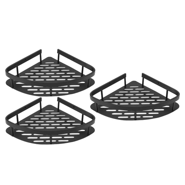 Trekantet dusjhylle, 3 etasjer, rustfritt aluminium, baderomshylle uten boring.