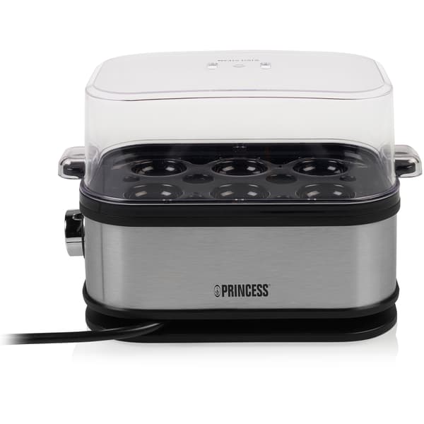 Eggkoker 6 egg 400W rustfritt stål, BPA-fri lokk, automatisk avslåing