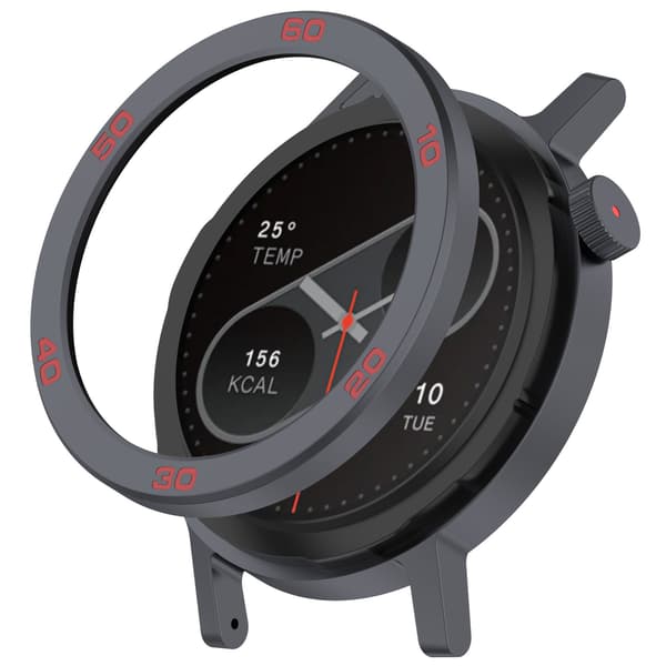 Etui og skærmbeskytter til CMF Watch Pro 2, grå, rustfri stålramme, hærdet glas