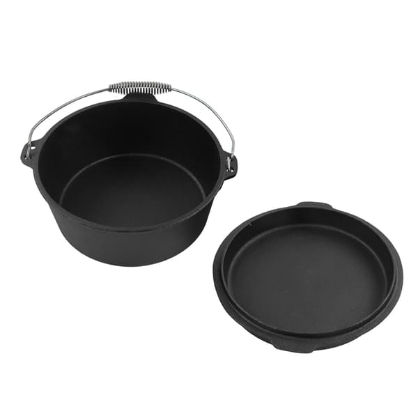 Nonstick gryte med lokk, 25 cm, campingkokekar, multifunksjonell, jevn oppvarming, termometerhakk