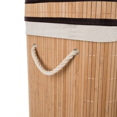Klesvasksorterer i bambus, 2 rom, 100L, stor kapasitet, holdbar