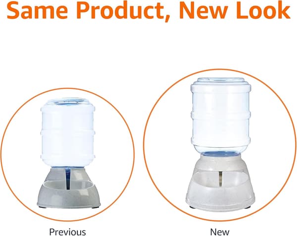 Amazon Basics Vandautomat til hunde og katte, lille, 3,8 liter, gennemsigtig Waterer S